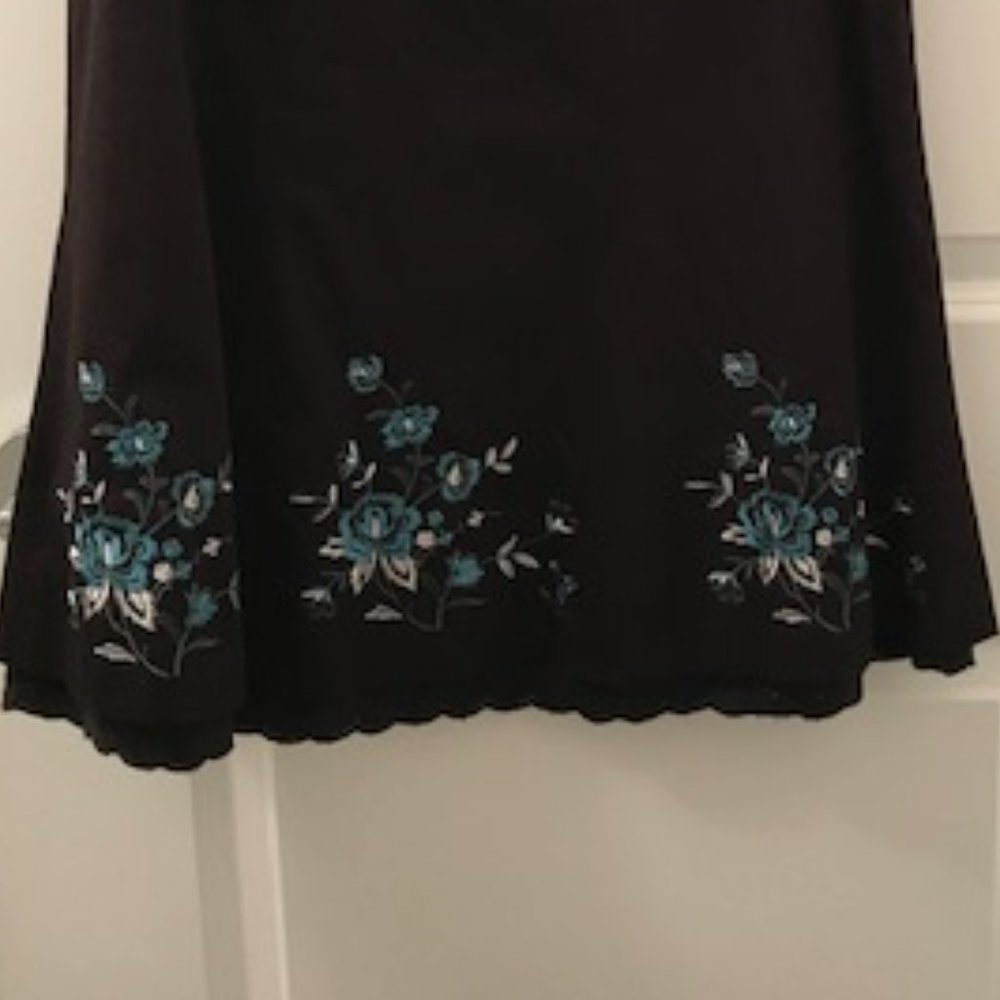 Embroidered Skirt with Peekaboo Lace Hem NWOT - Picture 2 of 11